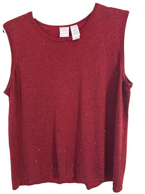 Emma James Liz Claiborne Silk Blend Red Tank Size 2 (2X) Holiday Sparkle Event